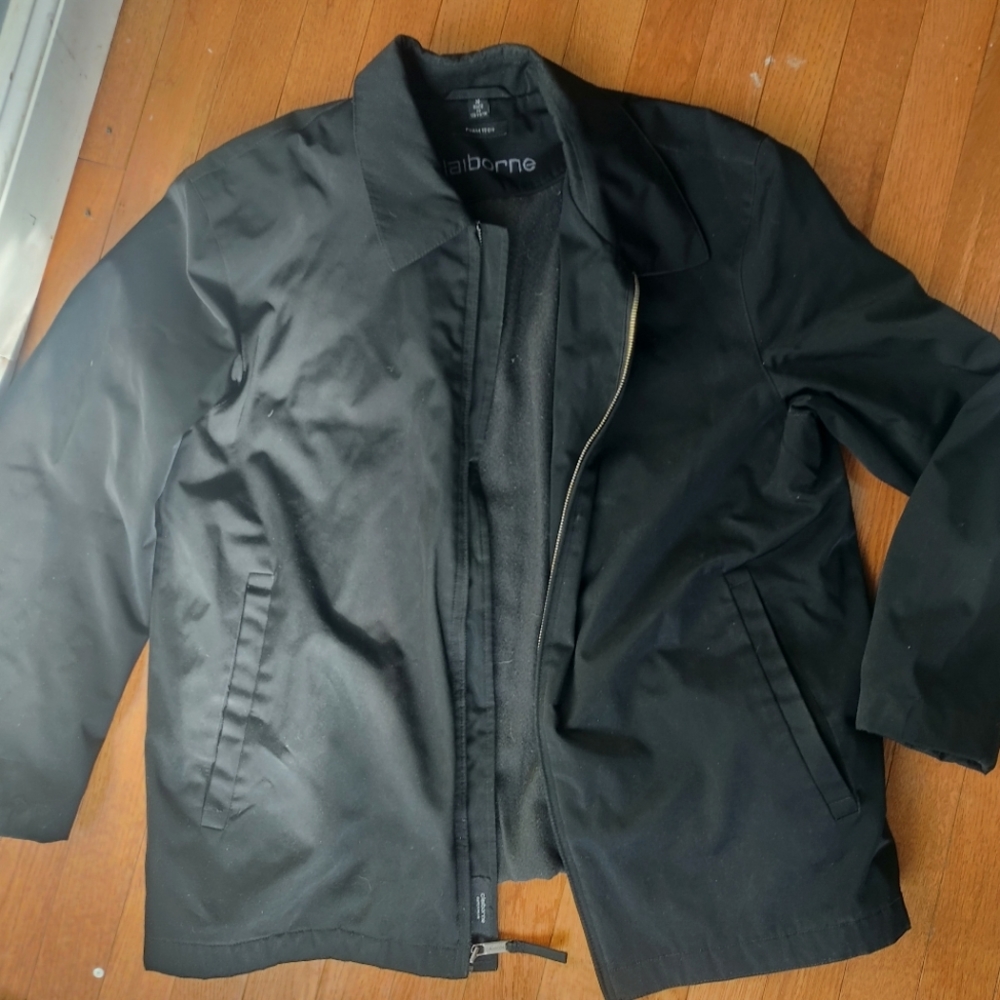 Men's Black Claiborne Foam Tech Jacket, Size Medium